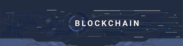 Blockchain cover banner vector design template