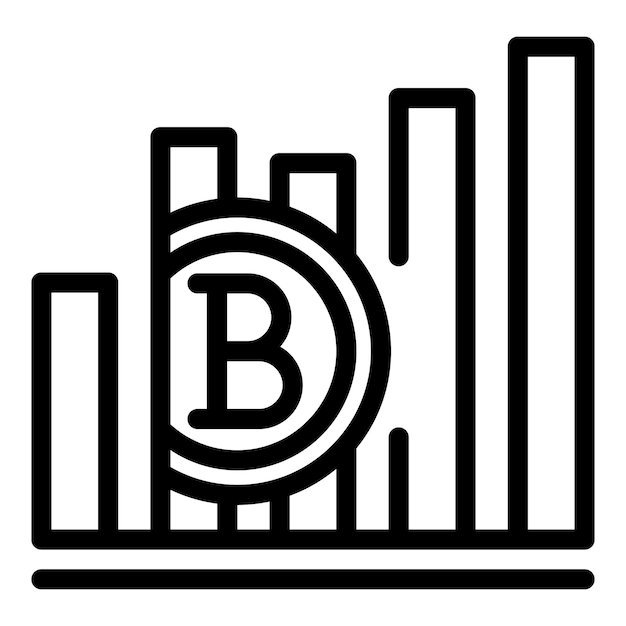 blockchain graph chart icon outline blockchain graph chart vector icon for web design isolated on white background