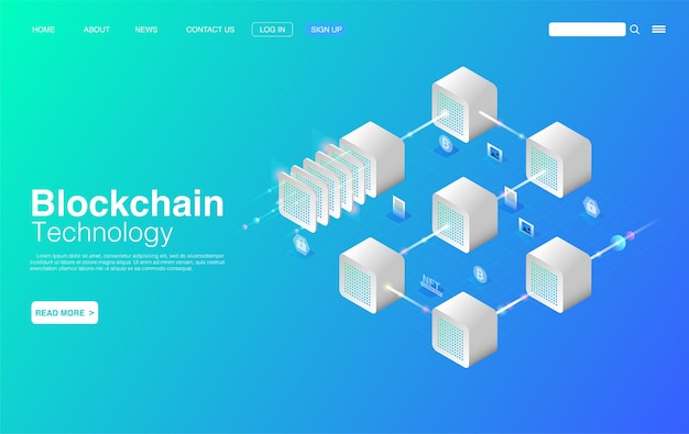 Blockchain Technology Concept Vector EPS 10