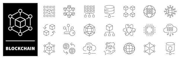 Blockchain vector icons