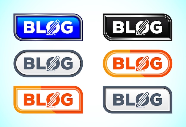 Blog button set of different shapes and colors Suitable for mobile app and website UI design