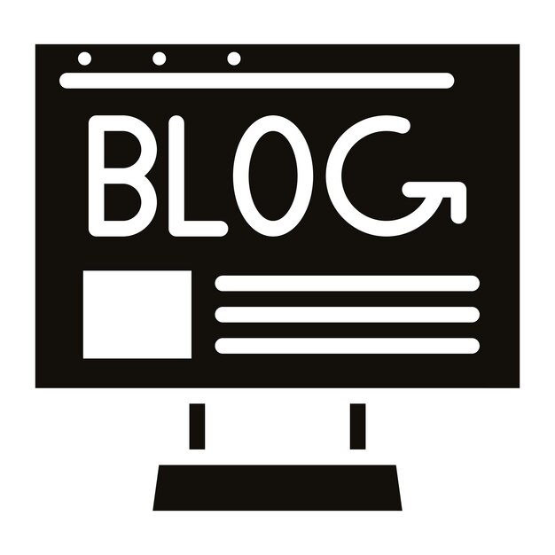 Blog Glyph Solid Black Illustration