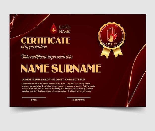 blood donation certificate