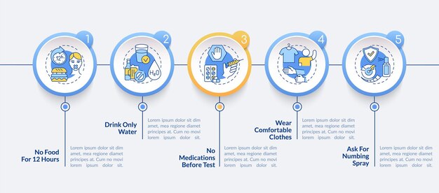 Blood test advices infographic template illustration
