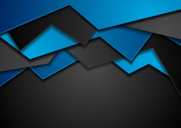 Blue and black abstract corporate material background Vector design
