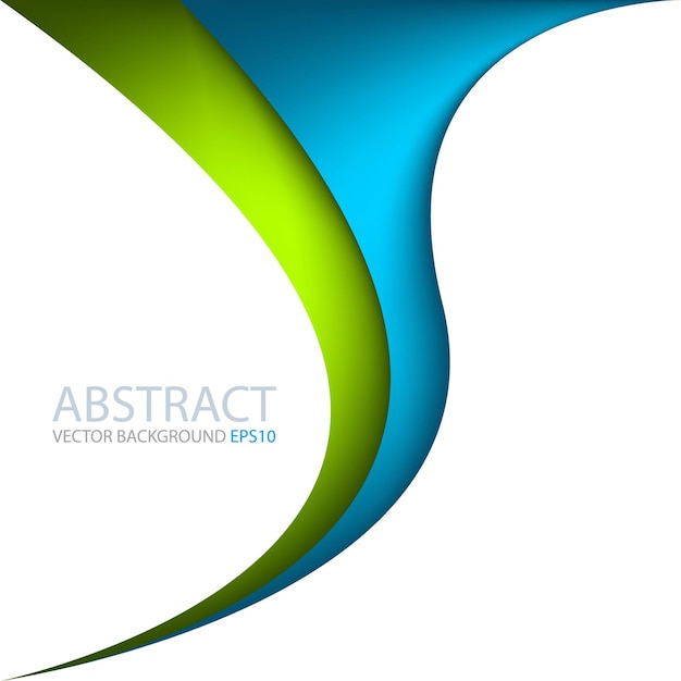 blue and green line curve gradient background on white color background layer paper overlap for text