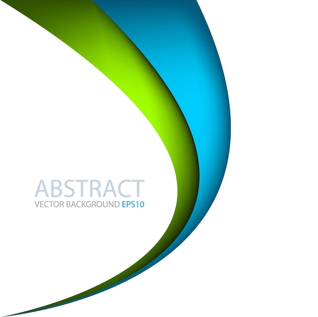 Blue and green line curve gradient background on white color background layer paper overlap for text