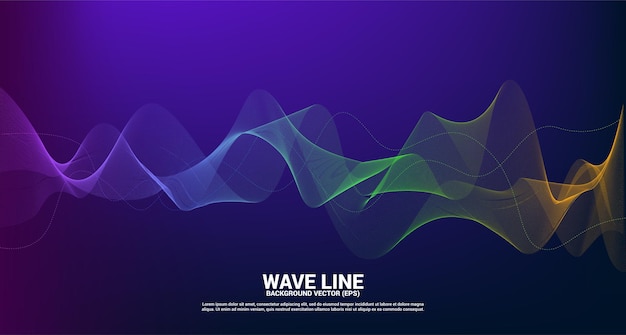 blue and green sound wave line curve.