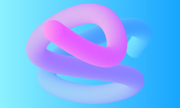 Blue and pink fluid 3d shapes background