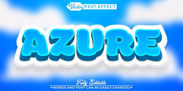 Blue Azure Vector Editable Text Effect Template