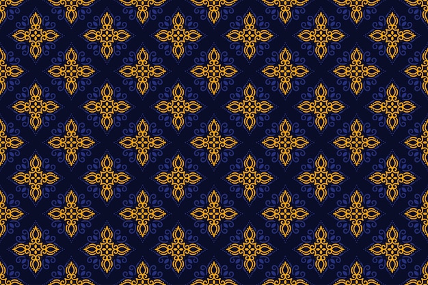 blue Batik Seamless Pattern