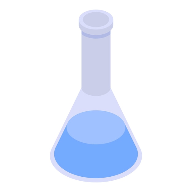 blue chemical flask icon isometric of blue chemical flask vector icon for web design isolated on white background