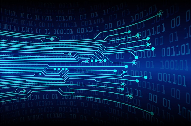 Blue circuit board cyber future technology