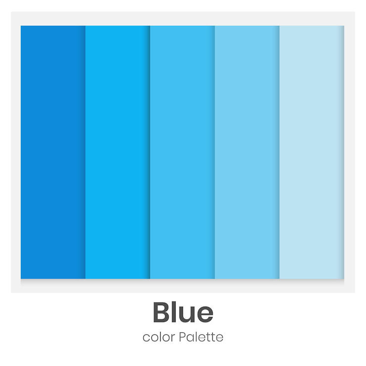 Vector blue color palette collection for illustration design