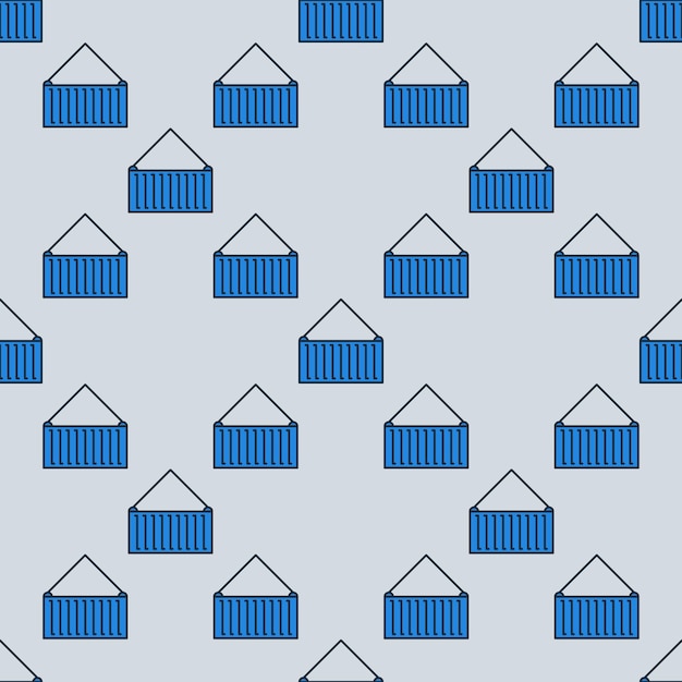 blue container vector colored seamless pattern