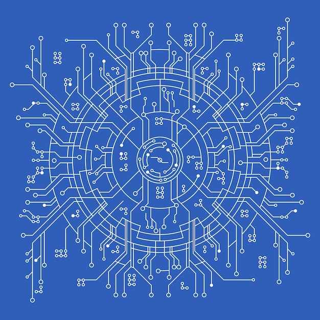 blue cyber network complex hightech digital circuit board design