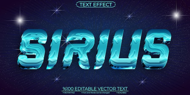 blue cyber star sirius editable and scalable vector text effect
