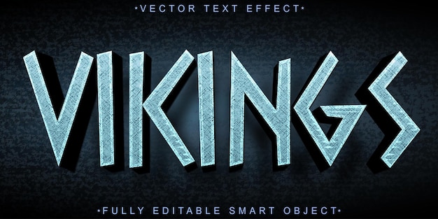 Blue Dangerous Viking Vector Fully Editable Smart Object Text Effect