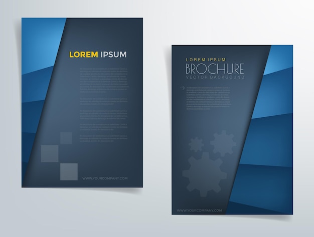 Blue dark and black brochure and space for text design