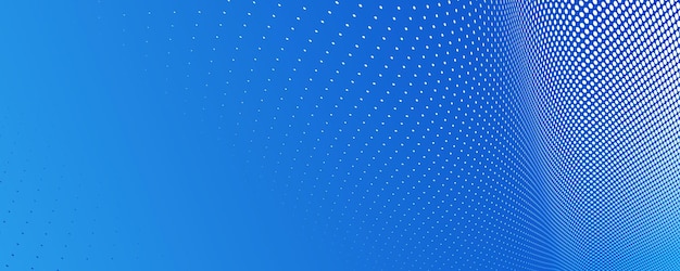 Blue dots in 3D perspective vector abstract background multimedia internet information theme wave stream of science technology or business blank template for ads