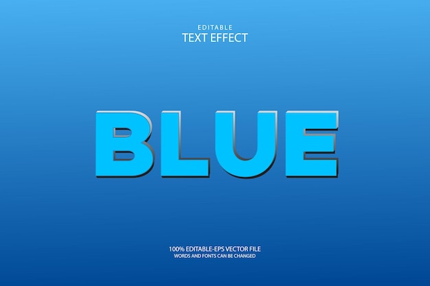 Blue editable text effect