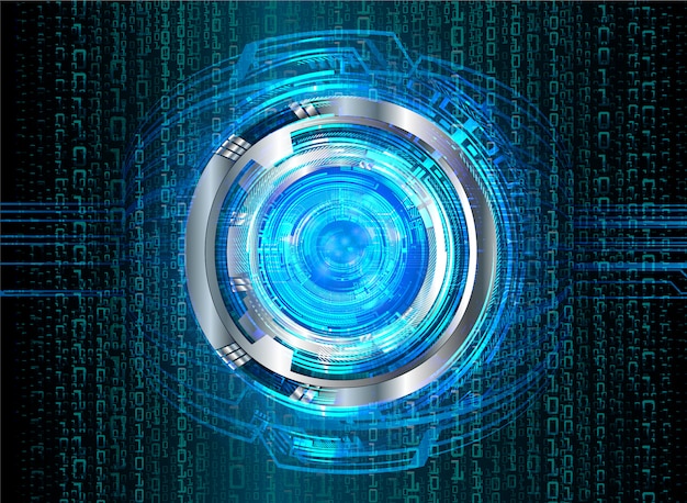 blue eye cyber circuit future technology concept background