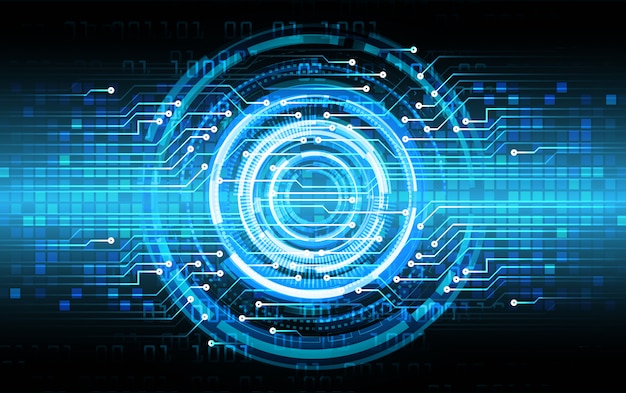 blue eye cyber circuit future technology concept background