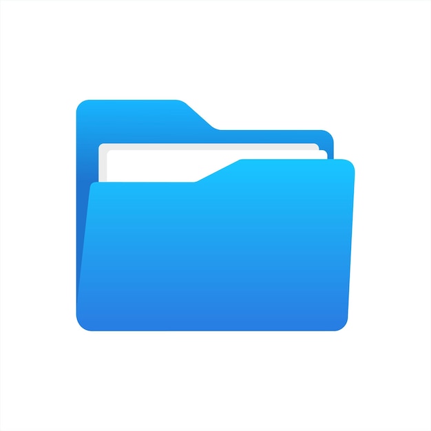 Blue folder icon with documents