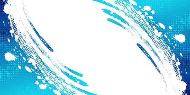 Blue Gradient Brush Background with Halftone Effect Sport Background with Grunge Style Scratch and Texture Elements For Design