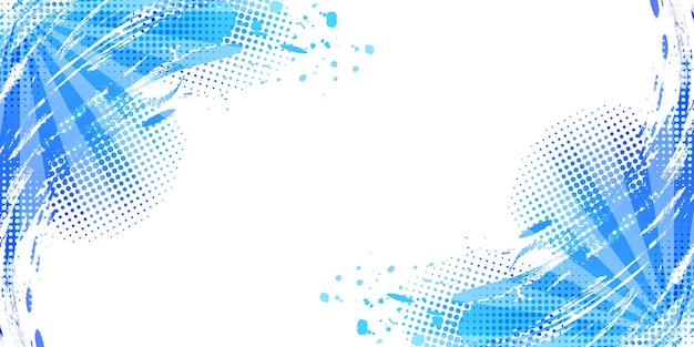 Blue Gradient Brush Texture Background with Halftone Effect Vibrant Sport Background with Grunge Style