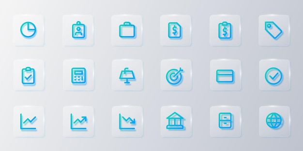 Blue Gradient Business Icon set