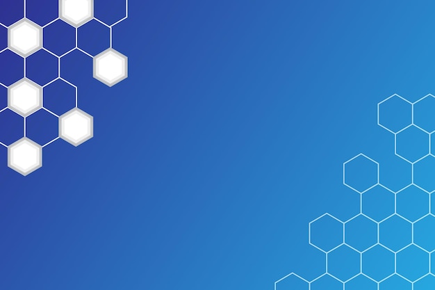 Blue gradient vector background with hexagone