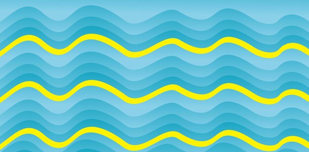 Blue gradient wavy background with yellow lines
