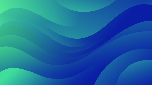 Blue Green Wave Abstract Background