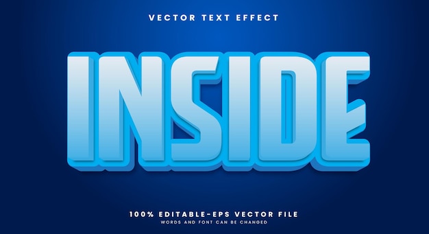 blue inside 3d style editable text effect template