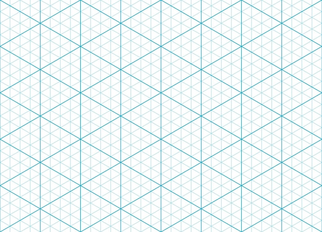 Blue isometric paper grid pattern mesh background