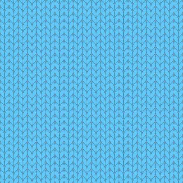 Blue knitted texture, seamless pattern, vector illustration