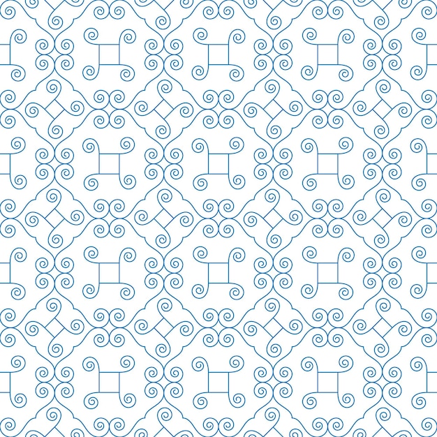 Blue linear clouds seamless pattern