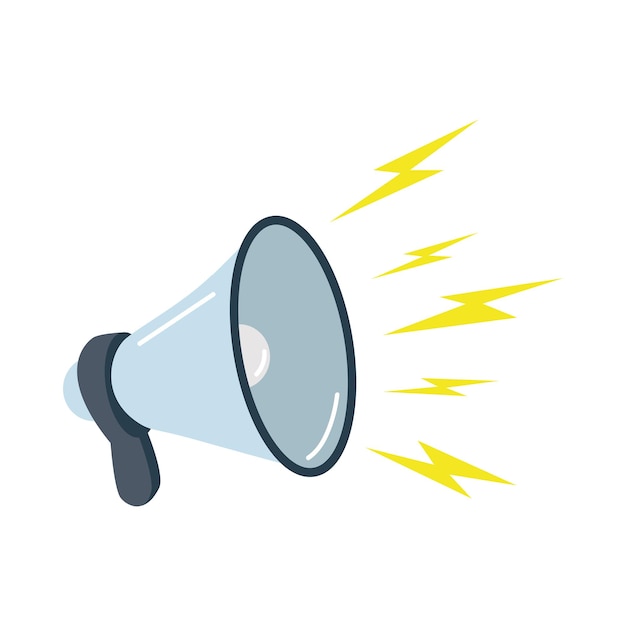 Blue megaphone isolated flat vector