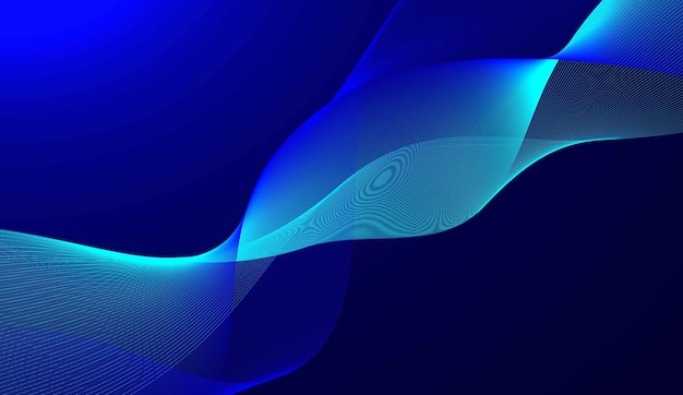 Blue modern wave lines shiny futuristic technology background