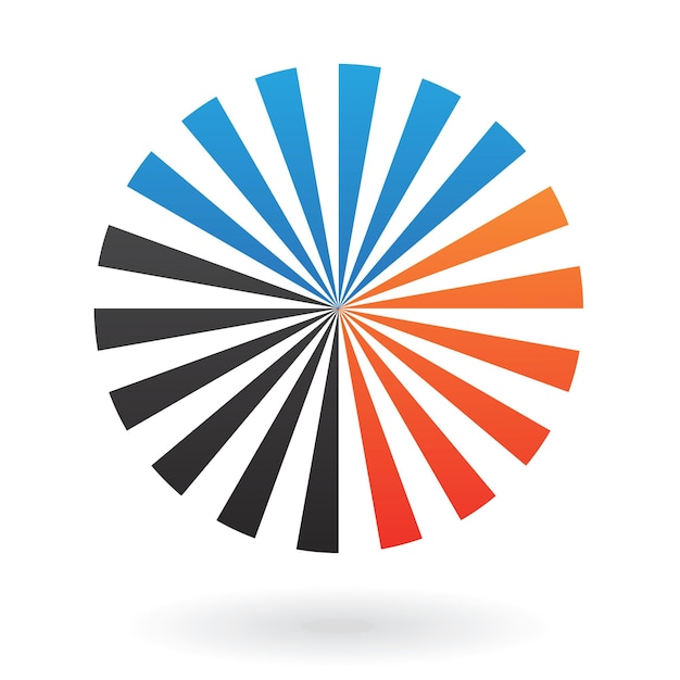 Blue Orange and Black Triangular Shapes Forming a Circle Abstract Logo Icon isolated on a White Background