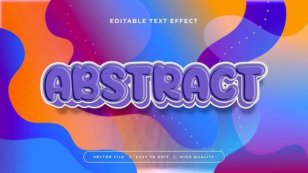 blue orange and purple violet abstract 3d editable text effect font style