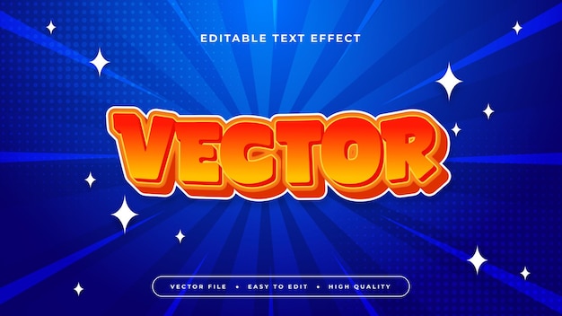 blue orange and white vector 3d editable text effect font style