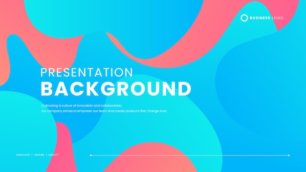 Blue peach and pink vector modern abstract simple background with wave and liquid elements vector illustration Presentation background template