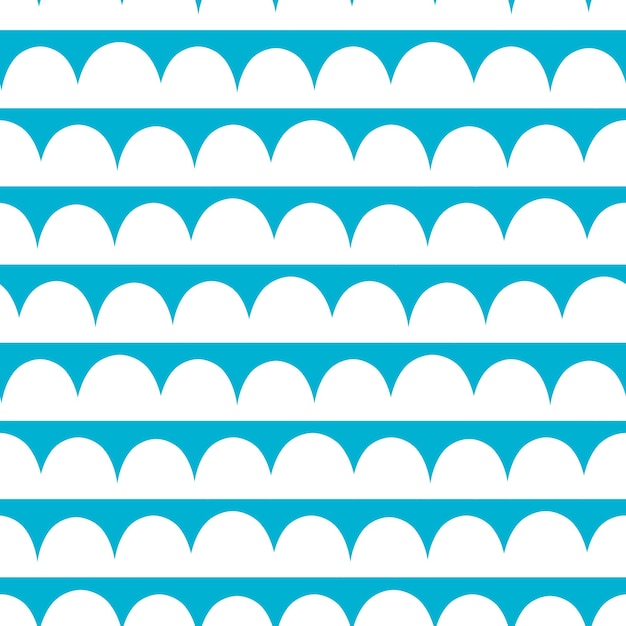 Blue seamless pattern with white waves