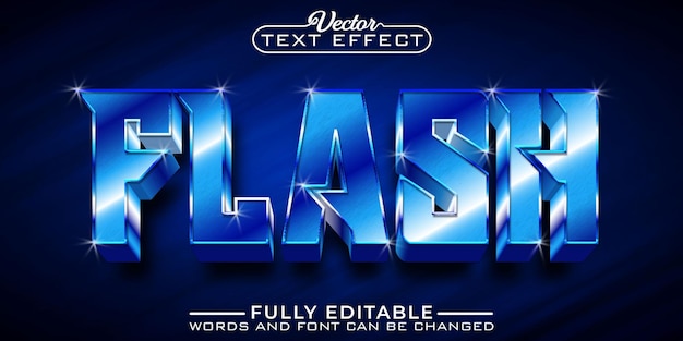 blue shiny flash editable text effect template