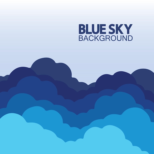 Blue sky with clouds background vector illustration design