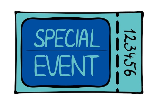 Blue special event coupon line icon Date holiday news event celebration New Year calendar concert Vector icon for business and advertising