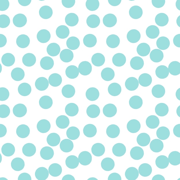 Blue spotted geometric seamless pattern on white. Abstract geometrical seamless with Polka dot
