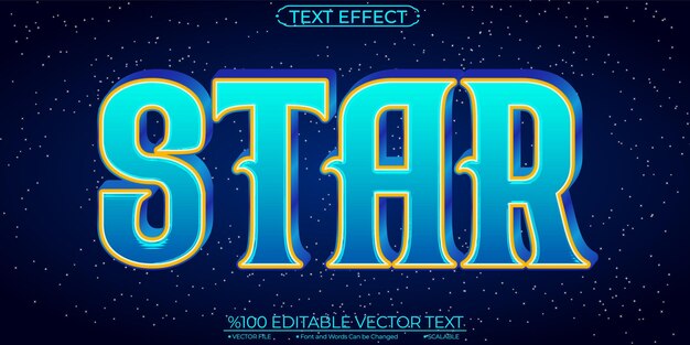 Blue Star Editable and Scalable Text Effect